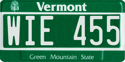 VT license plate WIE455