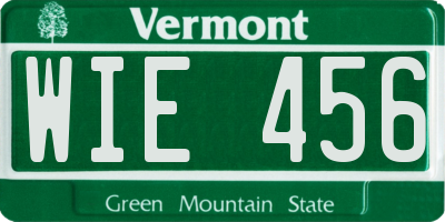 VT license plate WIE456