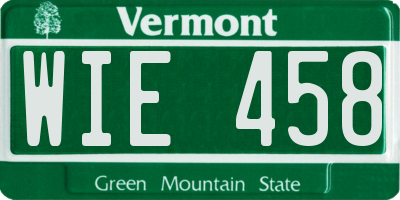 VT license plate WIE458
