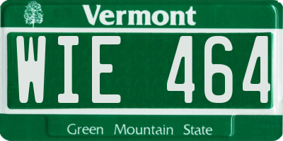 VT license plate WIE464
