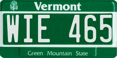VT license plate WIE465