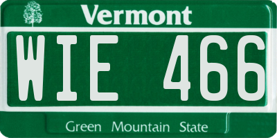 VT license plate WIE466