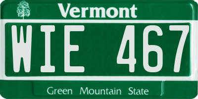 VT license plate WIE467
