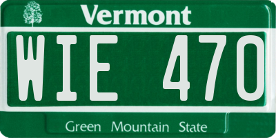 VT license plate WIE470