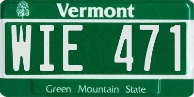 VT license plate WIE471