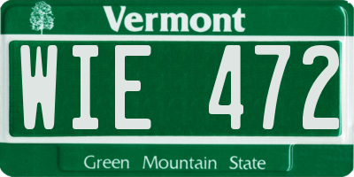 VT license plate WIE472