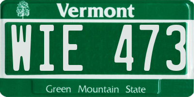 VT license plate WIE473