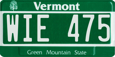 VT license plate WIE475