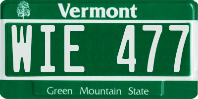VT license plate WIE477
