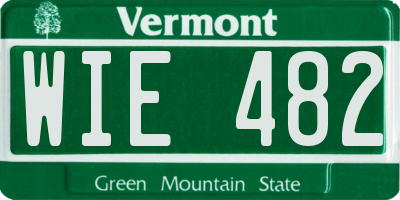 VT license plate WIE482