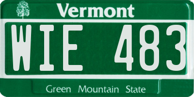 VT license plate WIE483