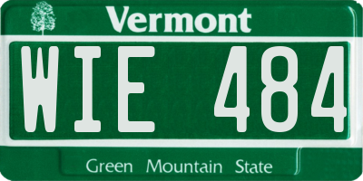 VT license plate WIE484