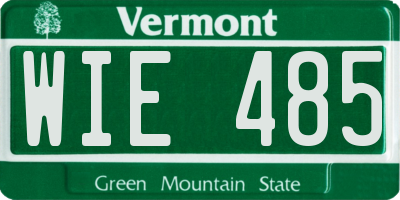VT license plate WIE485