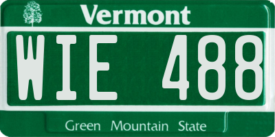 VT license plate WIE488