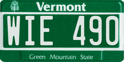 VT license plate WIE490
