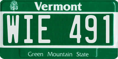 VT license plate WIE491