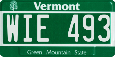 VT license plate WIE493
