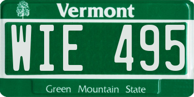 VT license plate WIE495