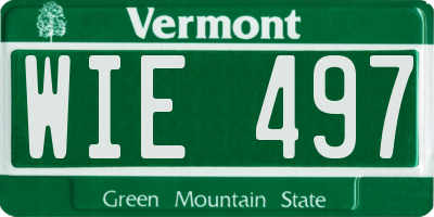 VT license plate WIE497