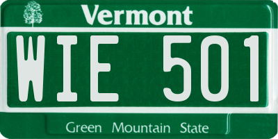 VT license plate WIE501