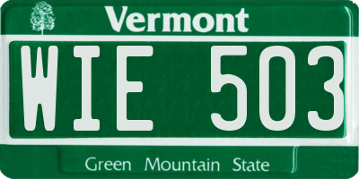 VT license plate WIE503