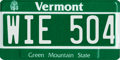 VT license plate WIE504