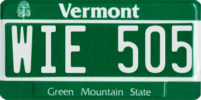 VT license plate WIE505