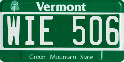 VT license plate WIE506