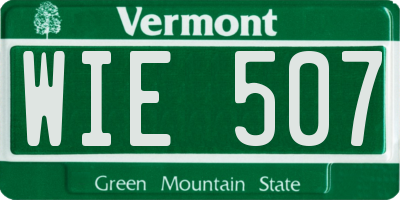 VT license plate WIE507