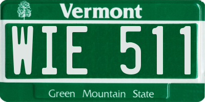 VT license plate WIE511