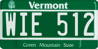 VT license plate WIE512