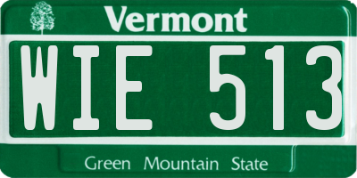 VT license plate WIE513