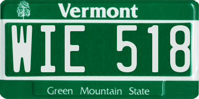 VT license plate WIE518