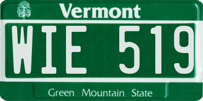 VT license plate WIE519