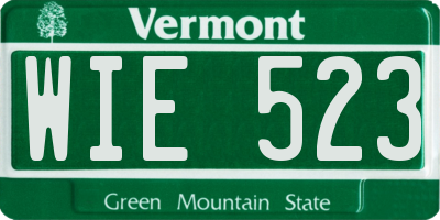 VT license plate WIE523