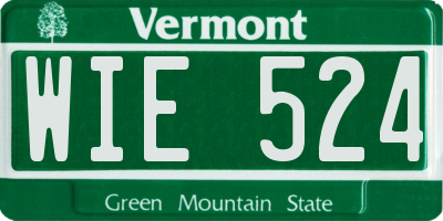 VT license plate WIE524