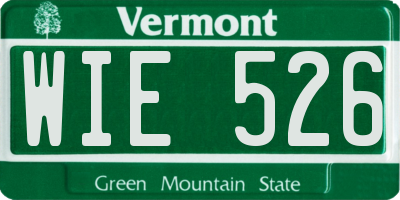 VT license plate WIE526