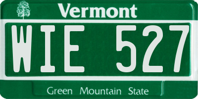 VT license plate WIE527