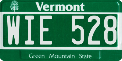 VT license plate WIE528