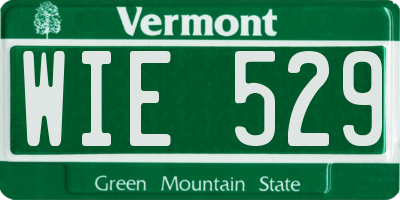 VT license plate WIE529