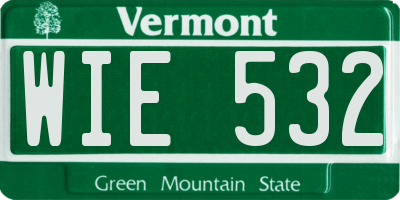 VT license plate WIE532