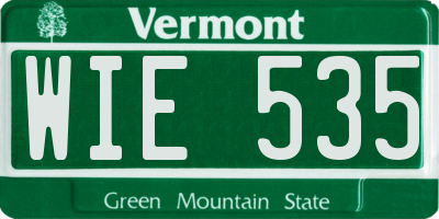 VT license plate WIE535