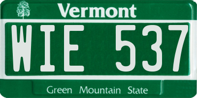 VT license plate WIE537