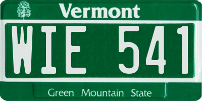 VT license plate WIE541