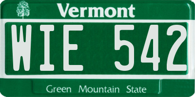 VT license plate WIE542