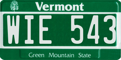 VT license plate WIE543