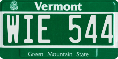 VT license plate WIE544