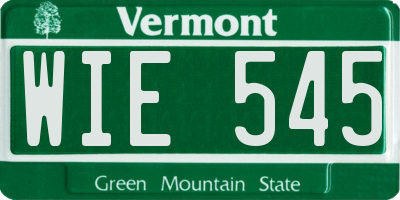 VT license plate WIE545