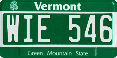 VT license plate WIE546