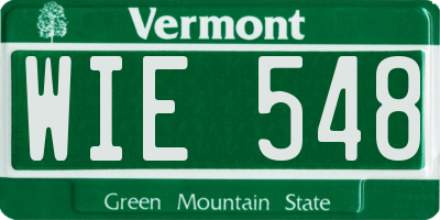 VT license plate WIE548